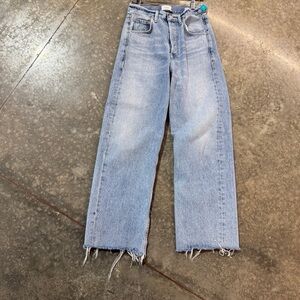 Citizens of Humanity Ayla Wide Leg Raw Hem Crop Jeans 25